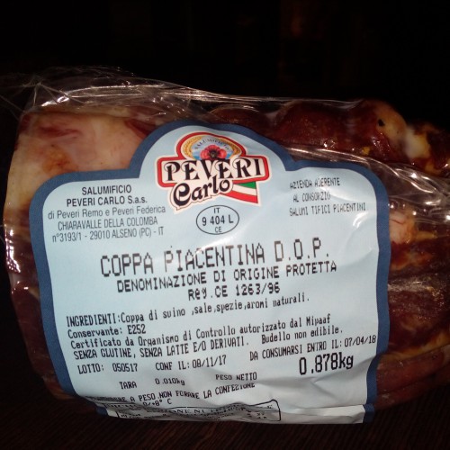 Coppa piacentina D.O.P. Di Carlo Peveri – Alseno (Pc)